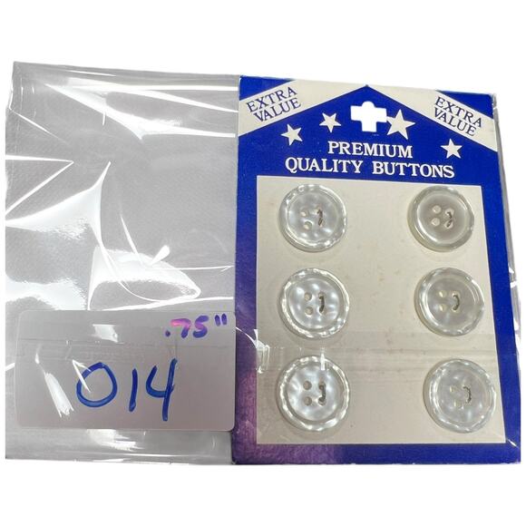 Vintage Clear Pearlescent Buttons 70s Premium Quality Set 6 Piece - Picture 7 of 7